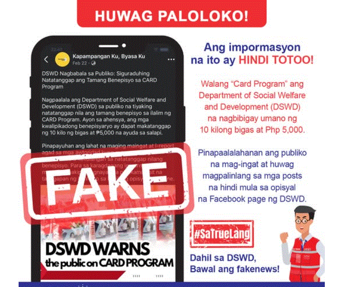DSWD warns vs. fake cash, rice distribution program - Philippine Daily Post