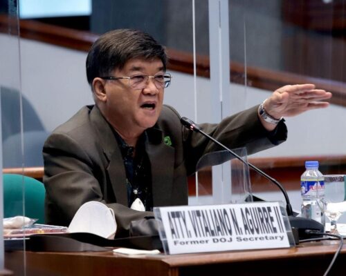 Former Justice chief Aguirre denies involvement in Duterte’s drug war