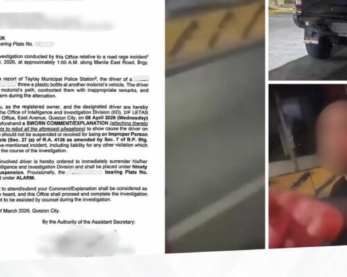 LTO summons motorist who pulled out gun in Taytay road rage