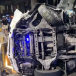 Closed van rams into EDSA Busway’s concrete barriers in QC