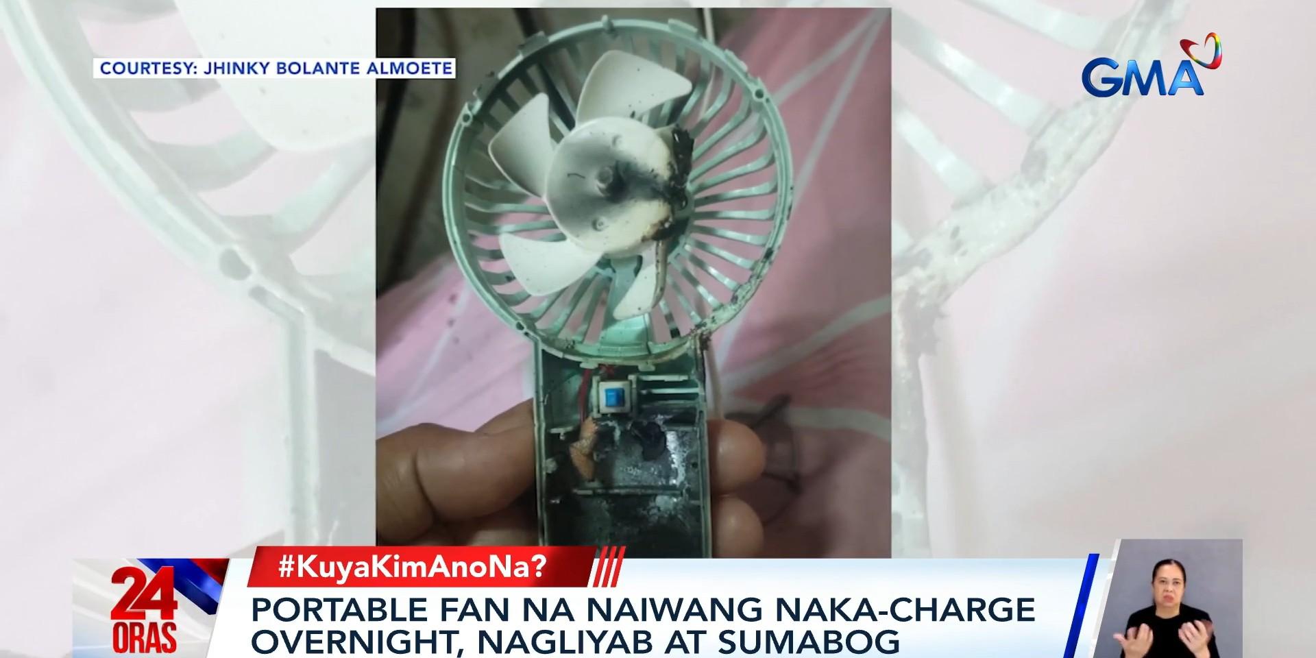 Portable fan left charging overnight explodes, catches fire in Caloocan ...
