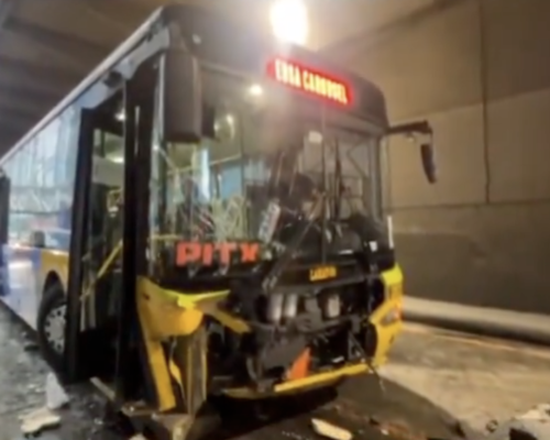 Bus conductor hurt in EDSA Busway crash in QC