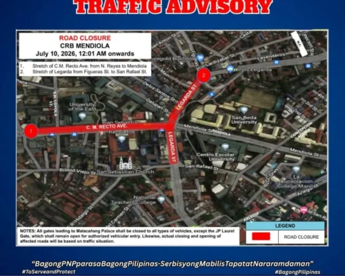 Manila Bulletin – MPD announces road closures, rerouting in Manila due to projected rally on July 10