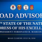 Manila Road Closures and Traffic Rerouting Announced for Marcos Jr.’s Fifth SONA on July 26–27