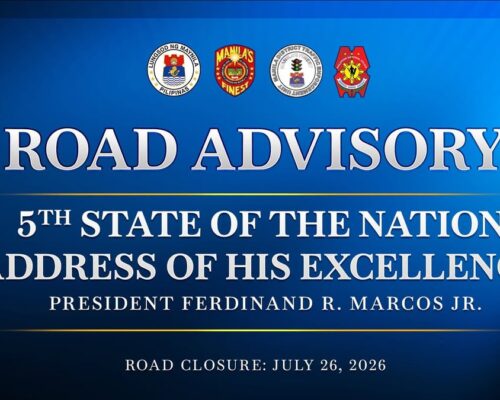 Manila Road Closures and Traffic Rerouting Announced for Marcos Jr.’s Fifth SONA on July 26–27