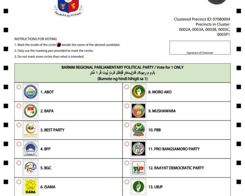 BARMM Voters Cast Ballots for Party, District, and Sectoral Reps