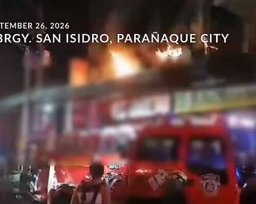 Fire hits commercial building in Brgy. San Isidro, Parañaque City
