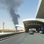 Flames, smoke seen near Riyadh airport after Saudi warning of aerial attack threat